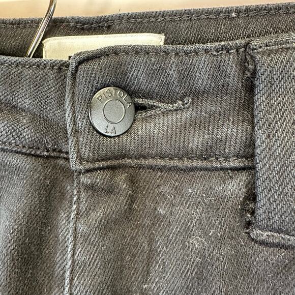 Pistola Teagan Black High Rise Slim Jeans With Ankle Slit Cuff Womens Size 26 - Picture 6 of 16